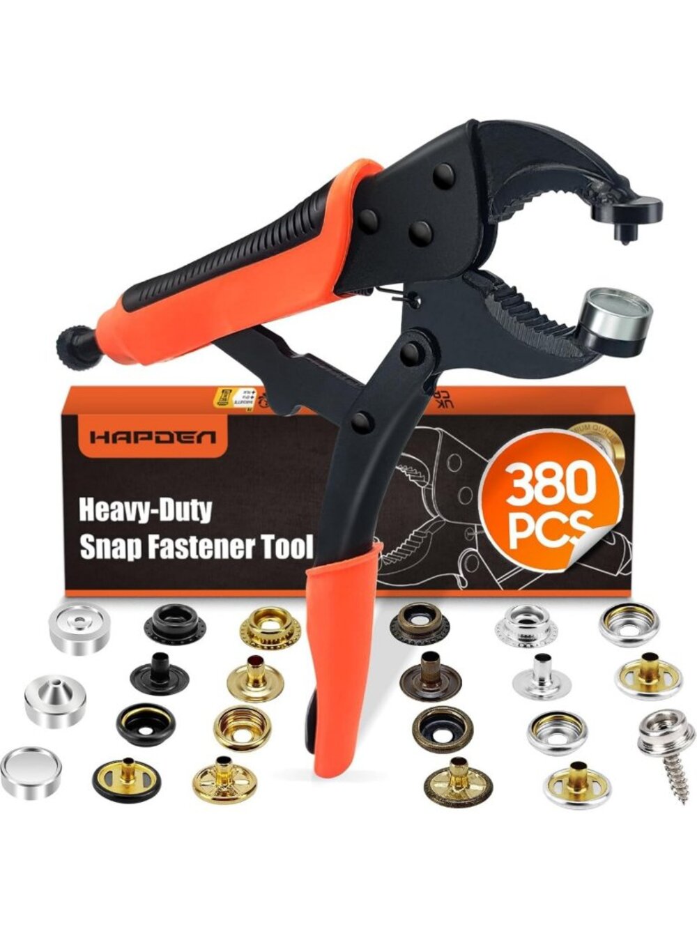 Heavy Duty Snap Fastener Tool Kit - 100 Sets of Colorful Boat Cover Snaps
